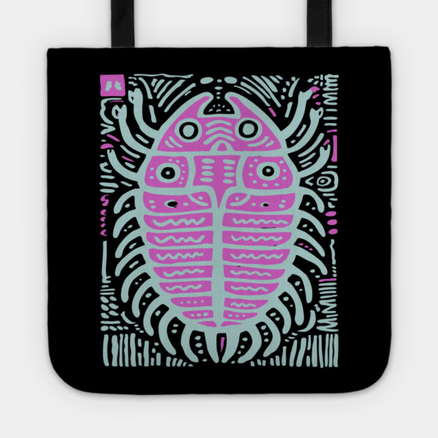 Psychedelic Trilobite Fossil Pop Art Tote by TuncGK
