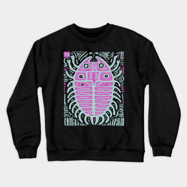 Psychedelic Trilobite Fossil Pop Art Crewneck Sweatshirt by TuncGK