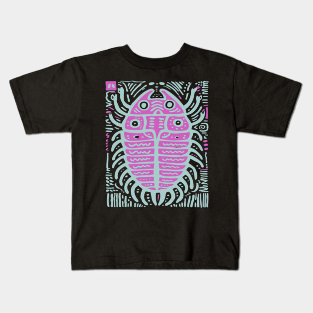 Psychedelic Trilobite Fossil Pop Art Kids T-Shirt by TuncGK