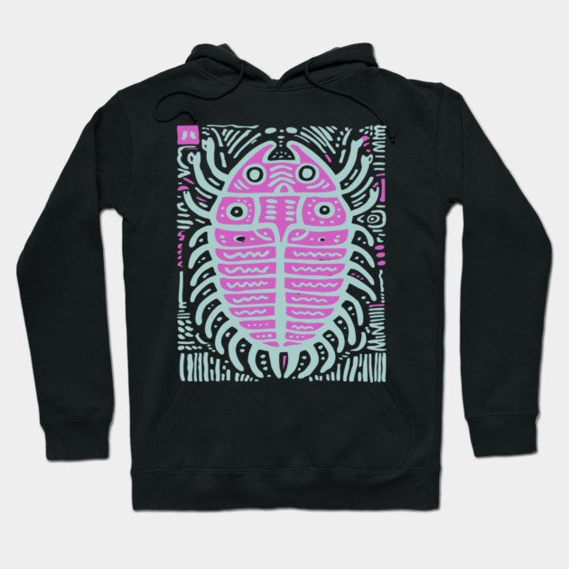 Psychedelic Trilobite Fossil Pop Art Hoodie by TuncGK