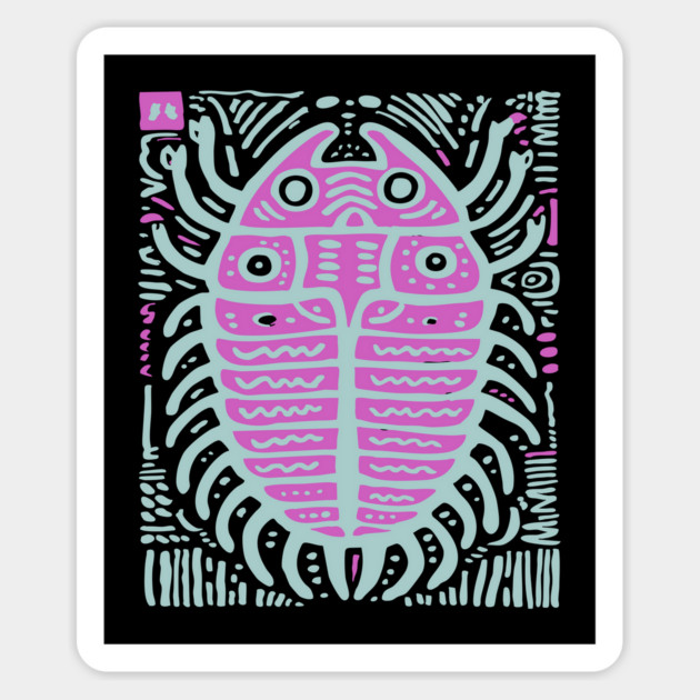 Psychedelic Trilobite Fossil Pop Art Magnet by TuncGK