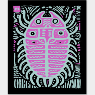 Psychedelic Trilobite Fossil Pop Art Posters and Art