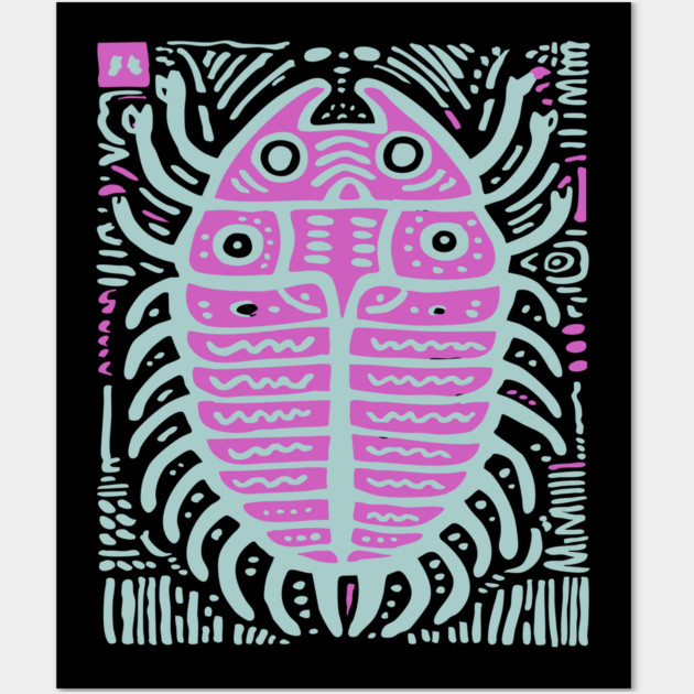 Psychedelic Trilobite Fossil Pop Art Wall Art by TuncGK
