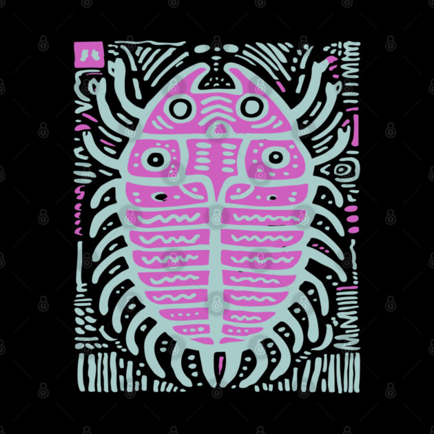 Psychedelic Trilobite Fossil Pop Art by TuncGK