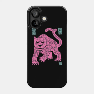 Pink Leopard - Pop Art Big Cat Illustration Phone Case