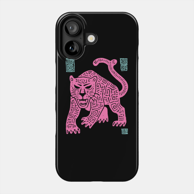 Pink Leopard - Pop Art Big Cat Illustration Phone Case by TuncGK