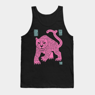 Pink Leopard - Pop Art Big Cat Illustration Tank Top
