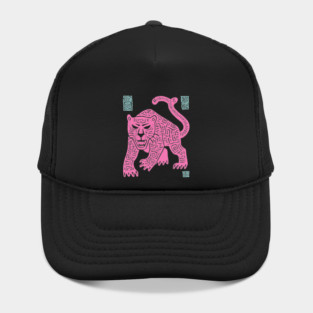 Pink Leopard - Pop Art Big Cat Illustration Hat