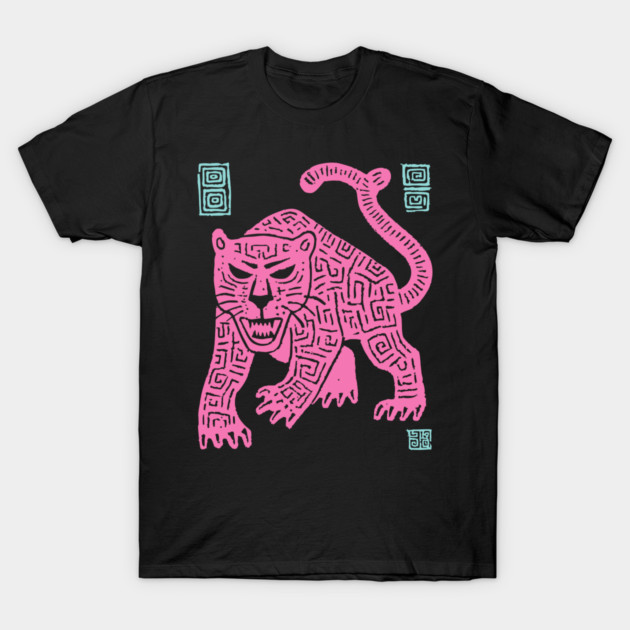 Pink Leopard - Pop Art Big Cat Illustration T-Shirt by TuncGK