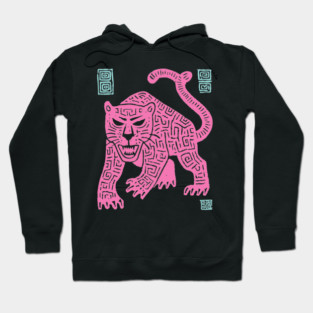 Pink Leopard - Pop Art Big Cat Illustration Hoodie