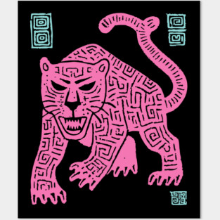 Pink Leopard - Pop Art Big Cat Illustration Posters and Art