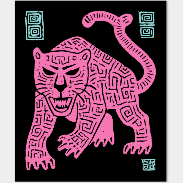 Pink Leopard - Pop Art Big Cat Illustration Wall Art by TuncGK