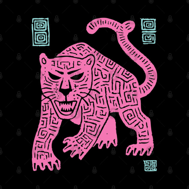 Pink Leopard - Pop Art Big Cat Illustration by TuncGK