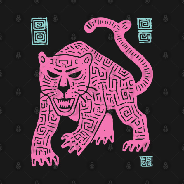 Pink Leopard - Pop Art Big Cat Illustration by TuncGK