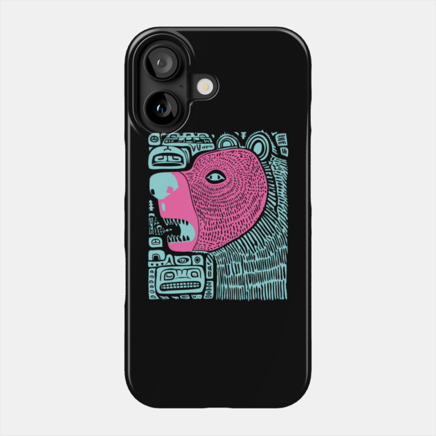 Spirit Bear Totem - Abstract Tribal Art Phone Case by TuncGK