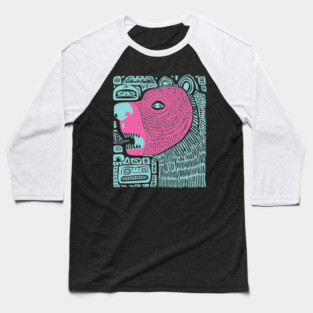 Spirit Bear Totem - Abstract Tribal Art Baseball T-Shirt