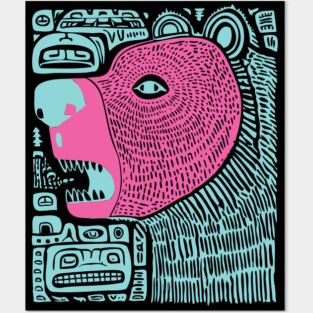 Spirit Bear Totem - Abstract Tribal Art Posters and Art
