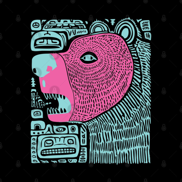 Spirit Bear Totem - Abstract Tribal Art by TuncGK