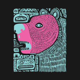 Spirit Bear Totem - Abstract Tribal Art T-Shirt