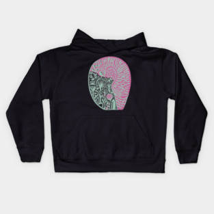 Visionary Nautilus Shell - Sacred Geometry Botanical Art Kids Hoodie