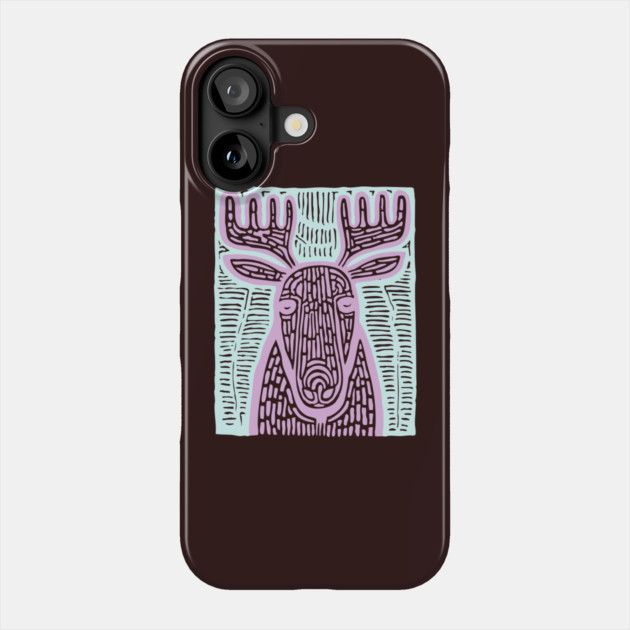 Reindeer Totem - Whimsical Winter Woodland Art Phone Case by TuncGK