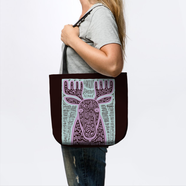 Reindeer Totem - Whimsical Winter Woodland Art by TuncGK