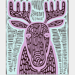 Reindeer Totem - Whimsical Winter Woodland Art Posters and Art