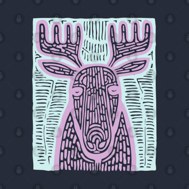 Reindeer Totem - Whimsical Winter Woodland Art by TuncGK