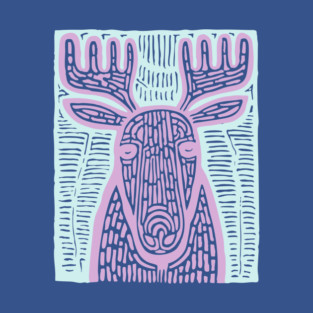Reindeer Totem - Whimsical Winter Woodland Art T-Shirt