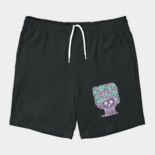 Skull Flower Pot - Pastel Goth Botanical Art Shorts