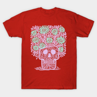 Skull Flower Pot - Pastel Goth Botanical Art T-Shirt