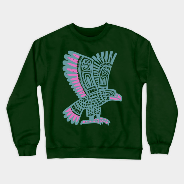 Tribal Eagle Totem - Pacific Northwest Inspired Art Crewneck Sweatshirt by TuncGK