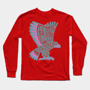 Tribal Eagle Totem - Pacific Northwest Inspired Art Long Sleeve T-Shirt