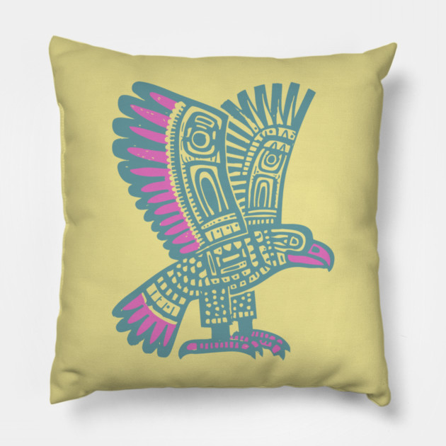 Tribal Eagle Totem - Pacific Northwest Inspired Art Pillow by TuncGK