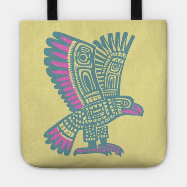 Tribal Eagle Totem - Pacific Northwest Inspired Art Tote by TuncGK
