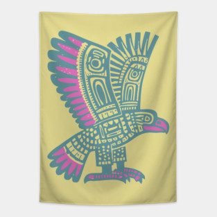 Tribal Eagle Totem - Pacific Northwest Inspired Art Tapestry