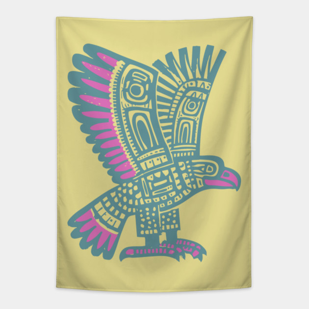 Tribal Eagle Totem - Pacific Northwest Inspired Art Tapestry by TuncGK