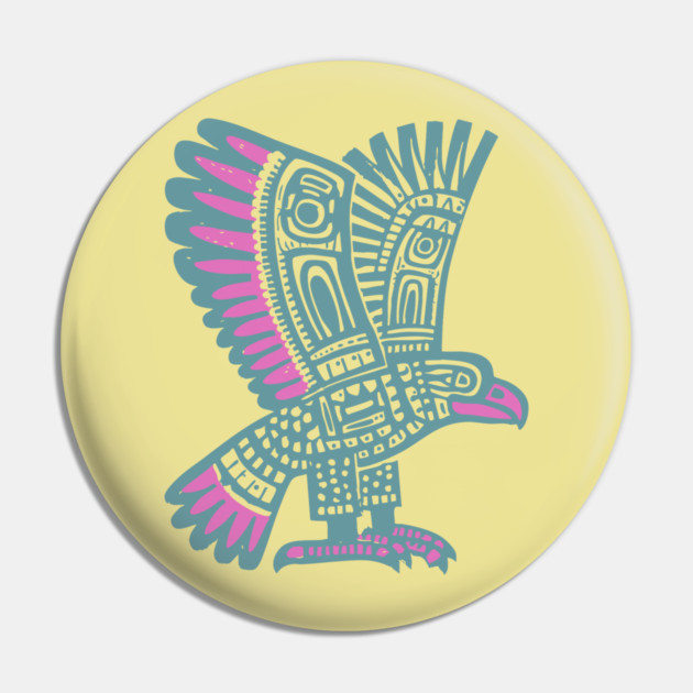 Tribal Eagle Totem - Pacific Northwest Inspired Art Pin by TuncGK
