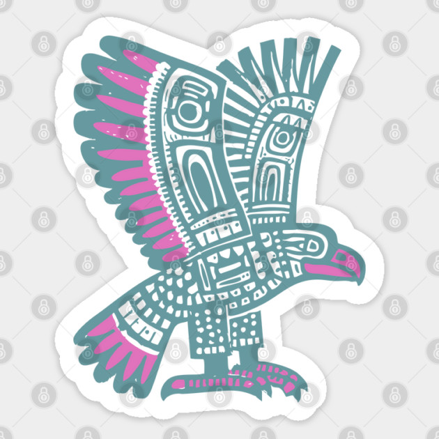 Tribal Eagle Totem - Pacific Northwest Inspired Art Sticker by TuncGK