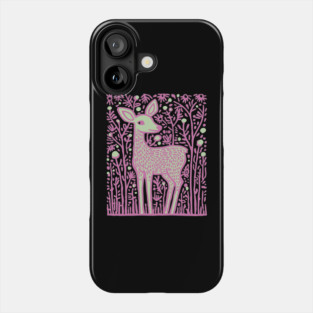 Magical Fawn in a Pink Forest - Fairycore Kids Art Phone Case