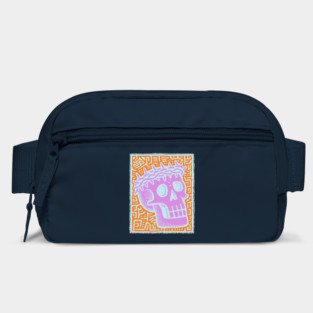 Psychedelic Skull with Crown of Thorns - Modern Gothic Art Bag