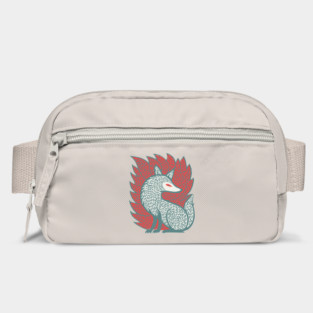 Flaming Kitsune Guardian - Epic Japanese Mythology Art Bag