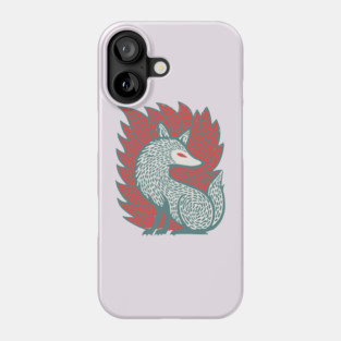 Flaming Kitsune Guardian - Epic Japanese Mythology Art Phone Case