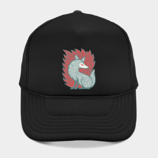 Flaming Kitsune Guardian - Epic Japanese Mythology Art Hat