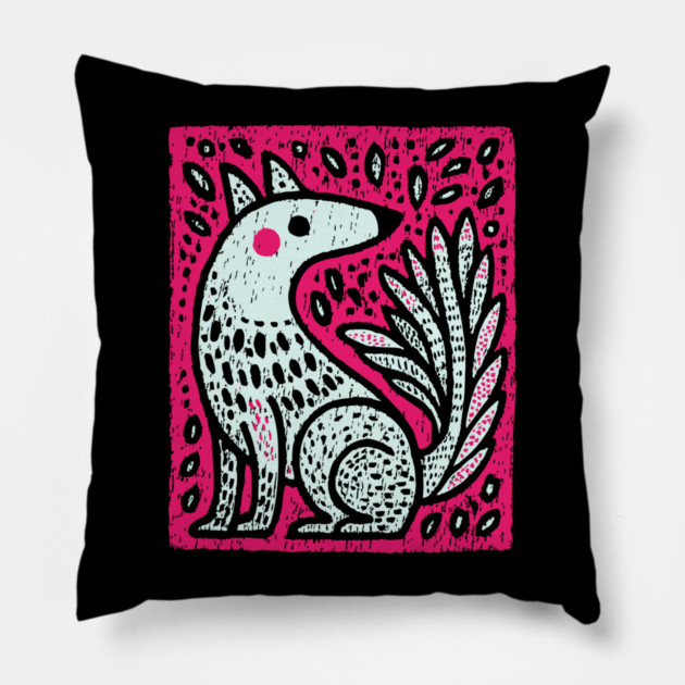 Flaming Kitsune - Japanese Fox Spirit Mythology Pillow by TuncGK