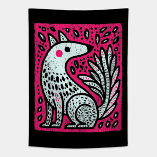 Flaming Kitsune - Japanese Fox Spirit Mythology Tapestry