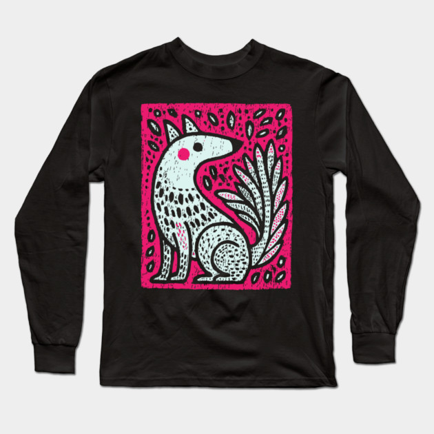 Flaming Kitsune - Japanese Fox Spirit Mythology Long Sleeve T-Shirt by TuncGK