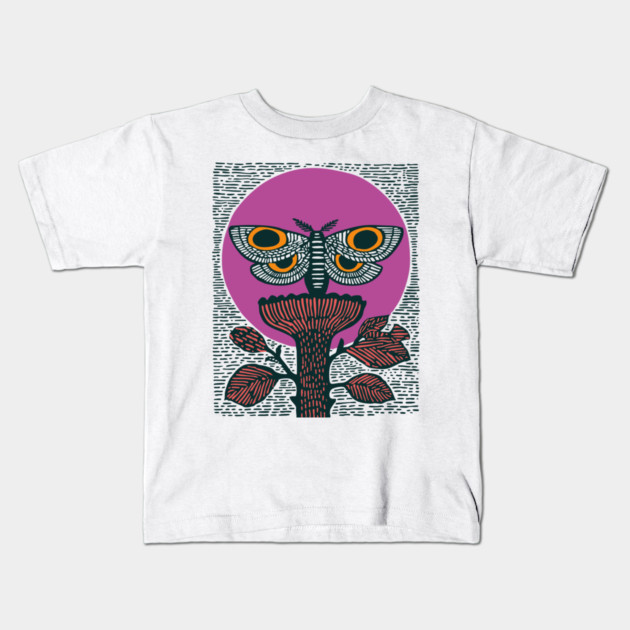 Mystic Death's-Head Moth - Visionary Folk Art Kids T-Shirt by TuncGK