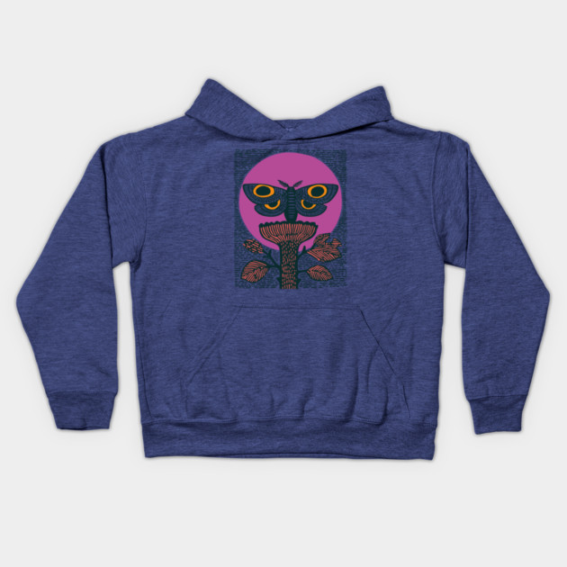 Mystic Death's-Head Moth - Visionary Folk Art Kids Hoodie by TuncGK