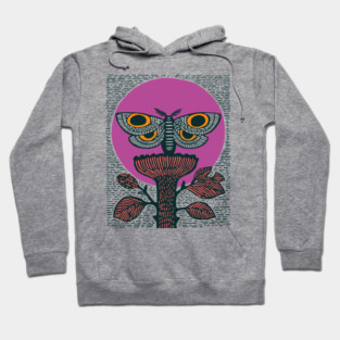 Mystic Death's-Head Moth - Visionary Folk Art Hoodie